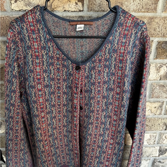 Peruvian Connection Pima Cotton Knit Dress & Cardigan Set XL - Picture 9 of 11